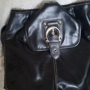 Black Vinyl Back Pack Purse in Excellant Shape
